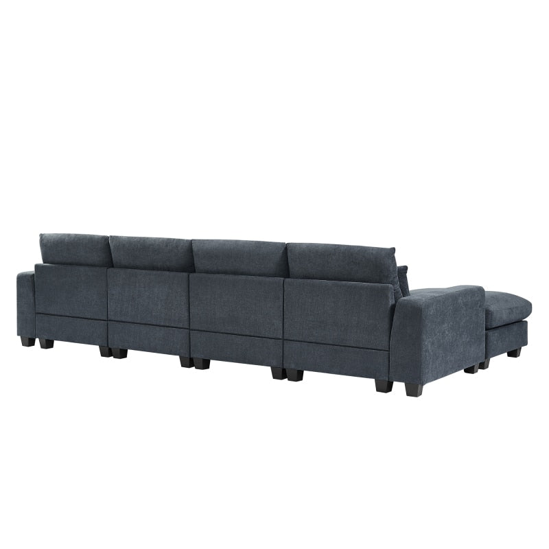 Modern Large L-Shape Feather Filled Sectional Sofa