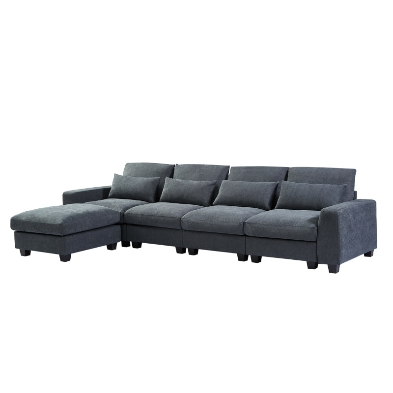 Modern Large L-Shape Feather Filled Sectional Sofa